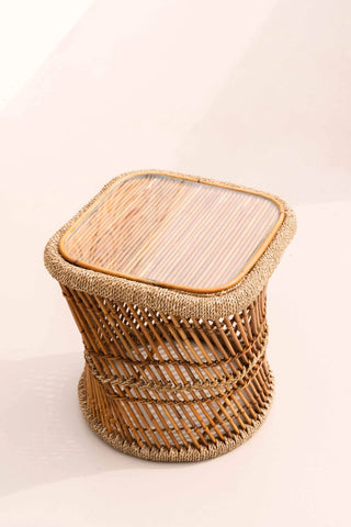 MOGALE - Bamboo and wire side table