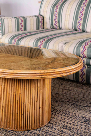 Oval rattan fish coffee table